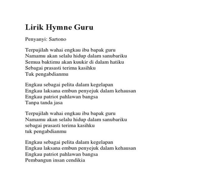 Lagu jasamu guru