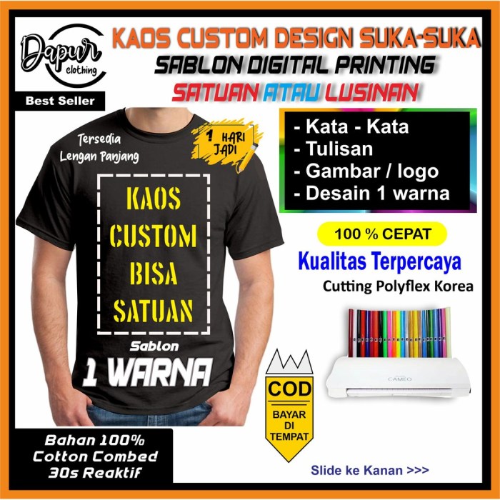 Sablon jasa klaten murah kaos