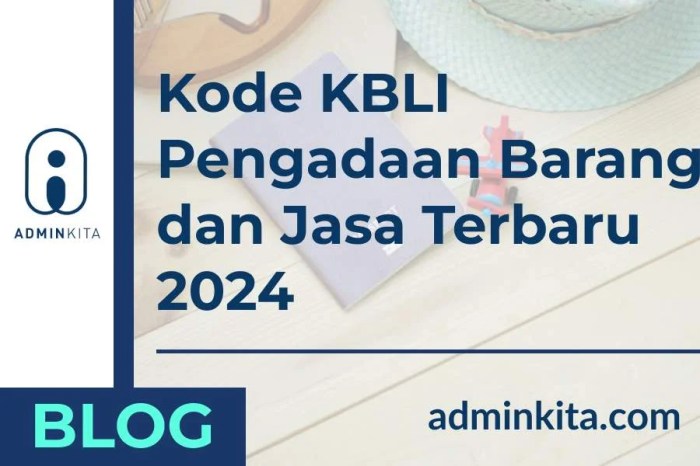 Kode kbli pengadaan barang dan jasa