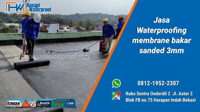 Waterproofing bakar membrane waterprofing jasa sika pekerjaan borongan per coating